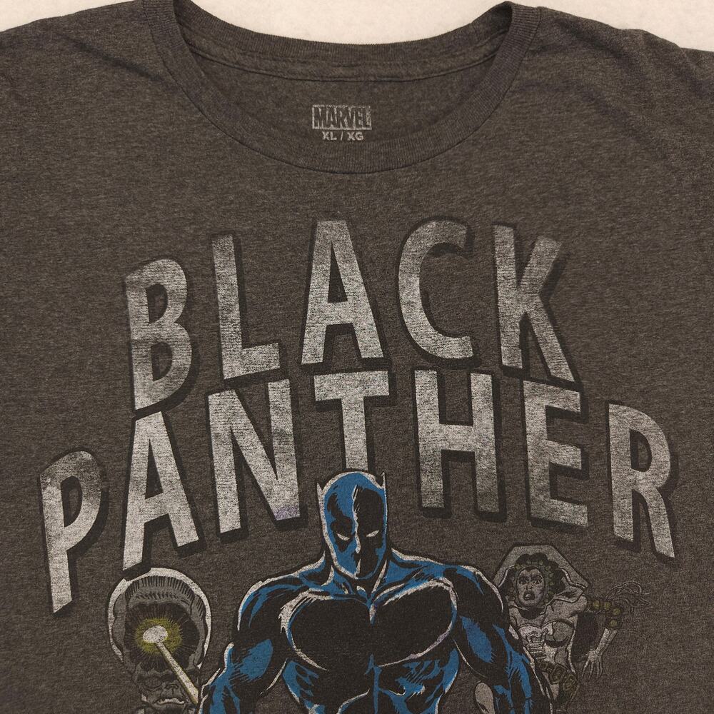 Marvel Black Panther Graphic Short Sleeve Casual Shirt Mens Size XL Gray